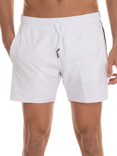 BOSS Herren Badeshorts Beachwear Swimshorts Badehose Iconic, Farbe:Weiß, Artikel:-100 White, Größe:M von BOSS