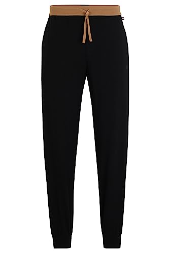 BOSS Herren Balance Pants Pyjama-Hose aus Baumwoll-Mix mit Logo-Detail Schwarz L von BOSS