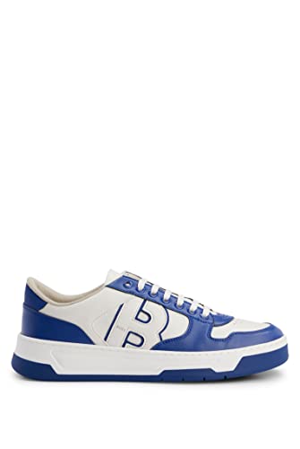 BOSS Herren Baltimore Tenn Sneakers aus Nappaleder-Imitat mit Cupsohlen und Schnürung Hellblau 40 Größe 40 von BOSS