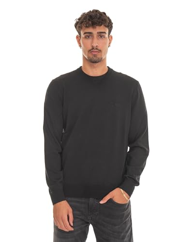 BOSS Herren Baram-L Pullover aus nachhaltigerer Wolle mit V-Ausschnitt Schwarz XXXL von BOSS