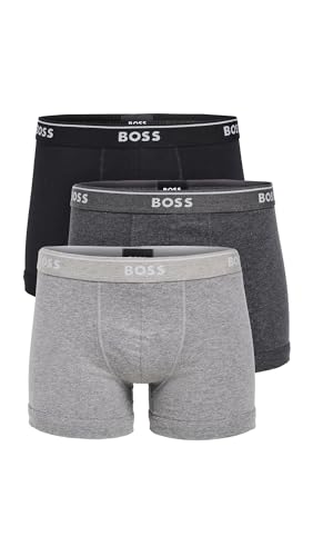 BOSS Herren Baumwolle Boxershorts 3-3-3-3-3-3-3-Calzoncillos de Algodón3-3-3 Stück Retroshorts, Multi Grau/Anthrazit/Schwarz, Medium (3er Pack) von BOSS
