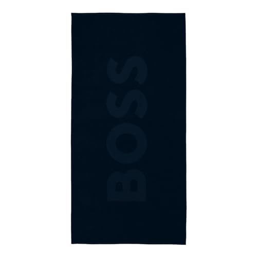 BOSS Hugo Badetuch 160cm x 80cm Handtuch Strandtuch Logo Beach Towel Solid, Farbe:Blau, Artikel:-413 Navy von BOSS