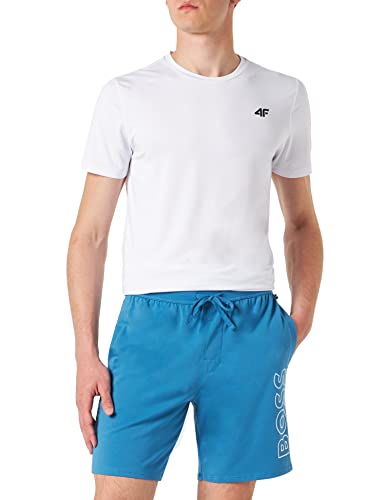 BOSS Herren Bermuda Identity Kurze Hose Pyjamashorts Short Homewear, Farbe:Blau, Größe:XL, Artikel:-420 medium Blue von BOSS