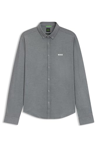 BOSS Herren Biado R Regular-Fit Hemd aus knitterfreiem Baumwoll-Jersey Dunkelblau XXL von HUGO BOSS