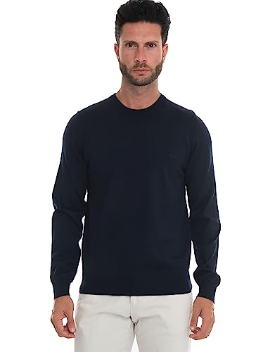 BOSS Herren Botto-L Pullover aus Schurwolle mit Rundhalsausschnitt und Logo-Stickerei Dunkelblau XL von BOSS