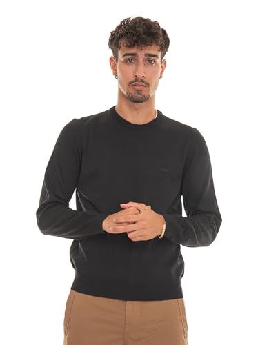 BOSS Herren Botto-L Pullover aus Schurwolle mit Rundhalsausschnitt und Logo-Stickerei Schwarz M von BOSS