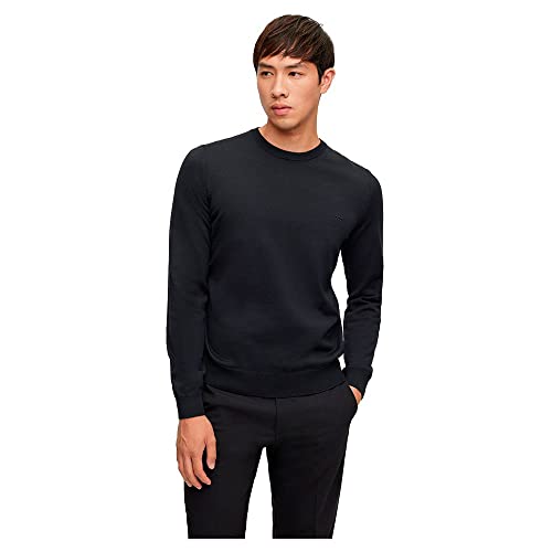 BOSS Herren Botto-L Pullover aus Schurwolle mit Rundhalsausschnitt und Logo-Stickerei Schwarz001 M von BOSS