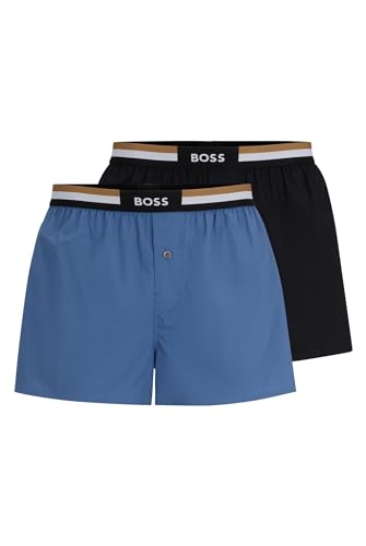 BOSS Herren Boxershorts Webboxer Pyjama-Shorts Woven Boxer Shorts 2er Pack, Farbe:Mehrfarbig, Größe:2XL, Artikel:-478 Black/Blue BOSS Herren Boxershorts Webboxer Pyjama-Shorts Woven Boxer Shorts 2er Pack, Farbe:Mehrfarbig, Größe:2XL, Artikel:-478 Black/Blue von BOSS