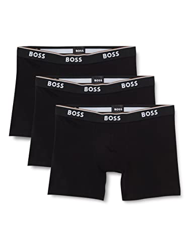 BOSS Herren Boxer Briefs, 3er Pack, Black, M von BOSS