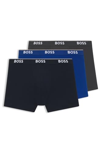 BOSS Herren Boxer Briefs, 3er Pack, New - Open Blue487, S von BOSS