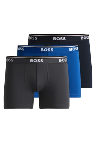 BOSS Herren Boxer Briefs, 3er Pack, Open Blue 487, S von BOSS