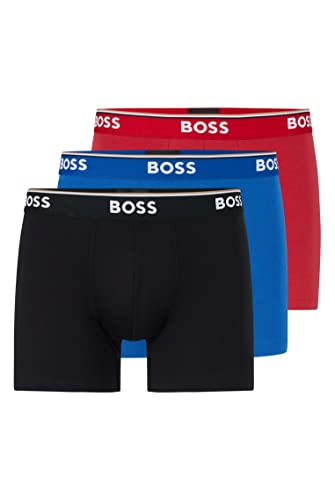 BOSS Hugo Herren Boxer Brief 3p Co/EL Boxershorts, Mehrfarbig, XXL von BOSS