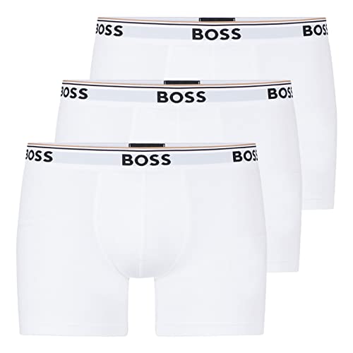 BOSS Herren Boxer Briefs, 3er Pack, White, L von BOSS