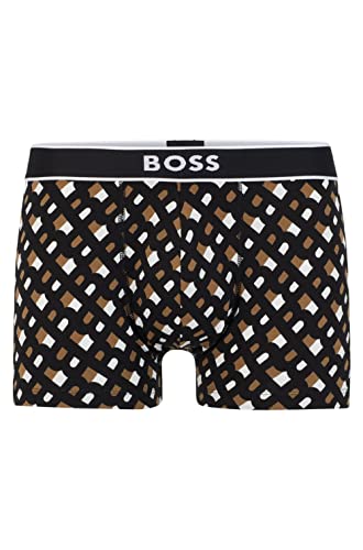 BOSS Herren Boxer Unterhose Shorts Trunk 24 Print, Farbe:Beige, Größe:XL, Artikel:-262 beige/Black Print von BOSS