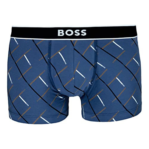 BOSS Herren Boxer Unterhose Shorts Trunk 24 Print, Farbe:Blau, Größe:2XL, Artikel:-480 Open Blue von BOSS