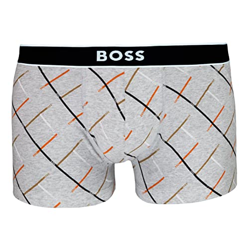 BOSS Herren Boxer Unterhose Shorts Trunk 24 Print, Farbe:Grau, Größe:L, Artikel:-042 Silver Grey von BOSS