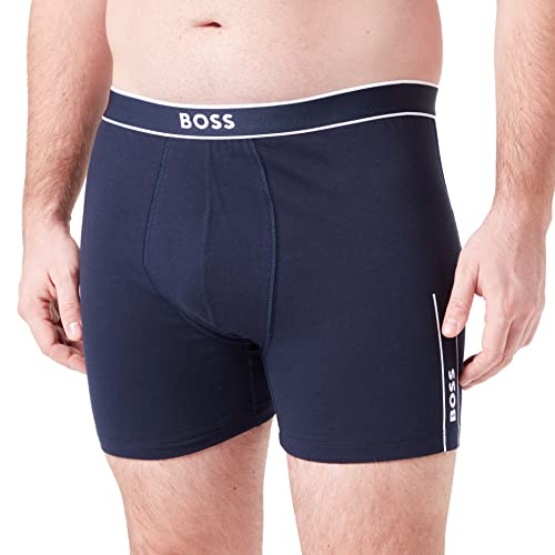 BOSS Herren BoxerBr 24 Logo Boxershorts, Dark Blue405, L von BOSS