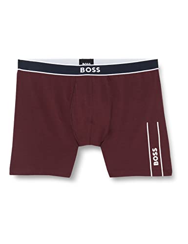 BOSS Herren BoxerBr 24 Logo Boxershorts, Dark Red601, XL von BOSS