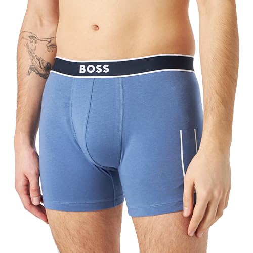 BOSS Herren Boxerbr 24 Logo Boxer_Brief, Open Blue479, L EU von BOSS