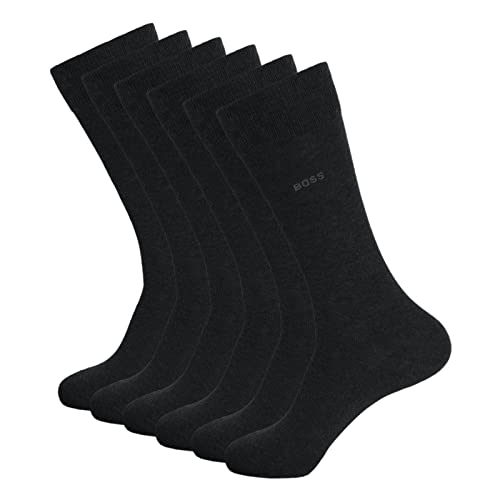 BOSS Herren Business Socken Strümpfe RS Uni CC 3 Paar, Farbe:Grau, Größe:47-50, Artikel:-012 charcoal von BOSS