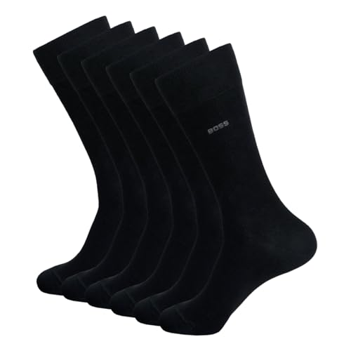 BOSS Herren Business Socken Strümpfe RS Uni CC 3 Paar, Farbe:Schwarz, Größe:39-42, Artikel:-001 black von BOSS
