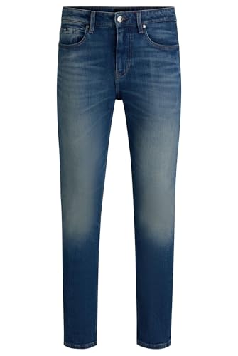 BOSS Herren C-Delaware Delaware Slim-Fit Jeans aus bequemem blauem Stretch-Denim Blau 31/32 von BOSS