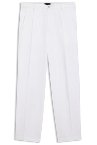 BOSS Herren C-Kai-DPL Relaxed-Fit Hose aus Baumwoll-Twill Weiß 35/32 von BOSS