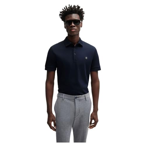 BOSS Herren C-Parris 01 Poloshirt aus merzerisierter Baumwolle mit Double-B-Monogramm Dunkelblau XL BOSS Herren C-Parris 01 Poloshirt aus merzerisierter Baumwolle mit Double-B-Monogramm Dunkelblau XL von BOSS
