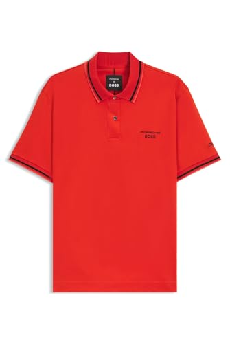 BOSS Herren C-Parris 197 PS Porsche x Poloshirt aus Baumwolle mit Feuchtigkeitsregulierung Dunkelorange L von BOSS