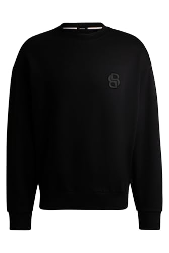 BOSS Herren C-Soleri 26 Sweatshirt aus Baumwoll-Terry mit Double-B-Monogramm Schwarz001 L von BOSS