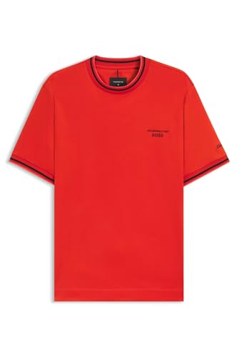 BOSS Herren C-Taut 197 PS Porsche x T-Shirt aus Baumwolle mit feuchtigkeitsregulierendem Finish Dunkelorange XXXL von BOSS