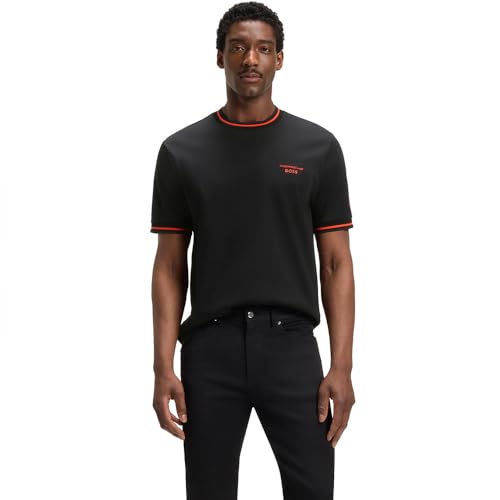 BOSS Herren C-Taut 197 PS Porsche x T-Shirt aus Baumwolle mit feuchtigkeitsregulierendem Finish Schwarz001 XXL von BOSS
