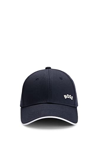 BOSS Herren Cap-Bold-Curved Cap aus Baumwoll-Twill mit geschwungenem Logo Dunkelblau Stck von BOSS