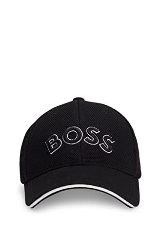 BOSS Herren Cap-US Cap aus gewebtem Piqué mit Logo-Stickerei Schwarz Stck von BOSS