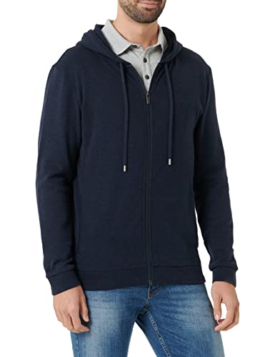 BOSS Herren Cashmere Jacket Loungewear-Hoodie aus Baumwoll-Mix mit Reißverschluss Dunkelblau XL von BOSS