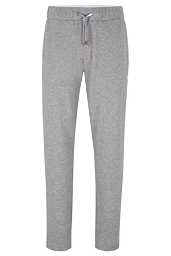 BOSS Herren Cashmere Pants Logo-Jogginghose aus Baumwoll-Mix mit Kaschmir-Anteil Grau XL von BOSS