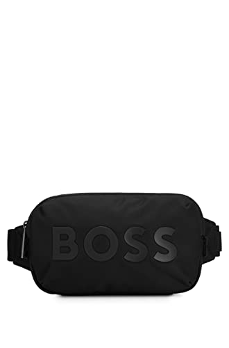 BOSS Herren Catch 2.0DS Waistbag Gürteltasche aus gemustertem Gewebe mit Logo Schwarz Stck von BOSS