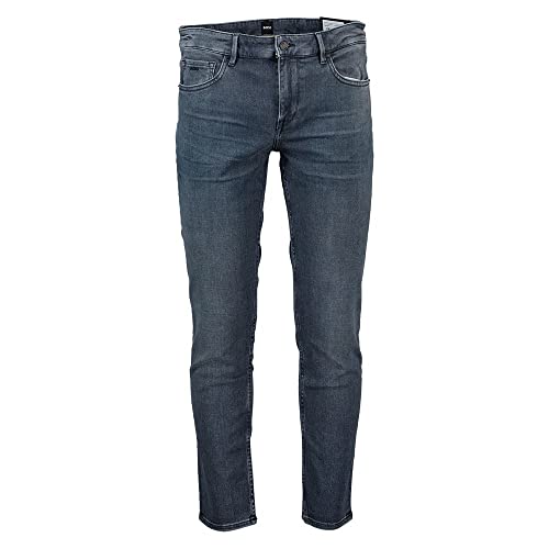BOSS Herren Charleston4 Extra Slim-Fit Jeans aus grauem Denim mit Kaschmir-Haptik Grau 34/36 von BOSS