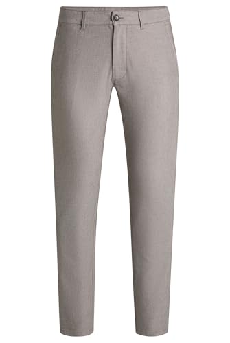 BOSS Herren Chino Slim Slim-Fit Hose aus Stretch-Twill Hellbeige 34/34 von BOSS
