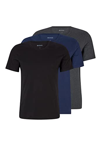 BOSS Herren Classic T-Shirts Kurzarm Shirts Pure Cotton Crew-Neck 6er Pack, Farbe:Mehrfarbig, Artikel:-497 Black/Anthracite/Navy, Größe:M von HUGO BOSS