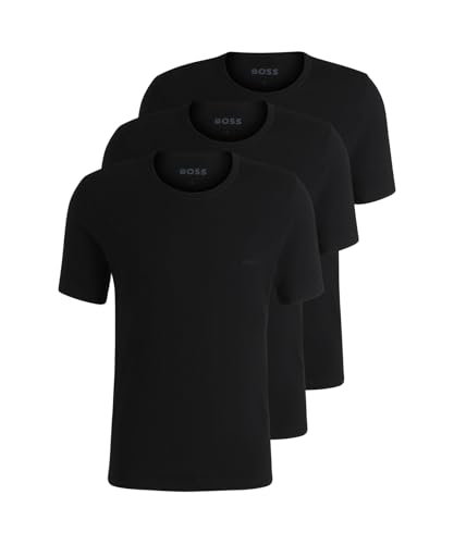 BOSS Herren Classic T-Shirts Kurzarm Shirts Pure Cotton Crew-Neck 6er Pack, Farbe:Schwarz, Artikel:-001 Black, Größe:L von BOSS