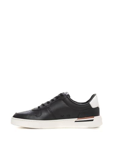 BOSS Herren Clint Tenn Sneakers aus Leder mit Cupsohlen und Signature-Details Schwarz 43 Größe 43 von BOSS