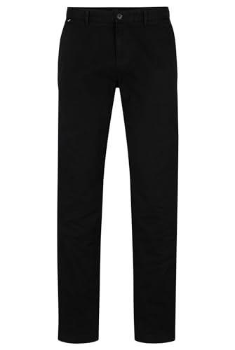 BOSS Herren Crigan3-D Regular-Fit Chino aus elastischer Baumwoll-Gabardine Schwarz001 106 von BOSS