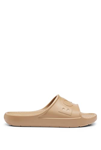 BOSS Herren Darian Slid Slides aus PVC mit tonalen Logo-Details Beige 41 Größe 41 von BOSS