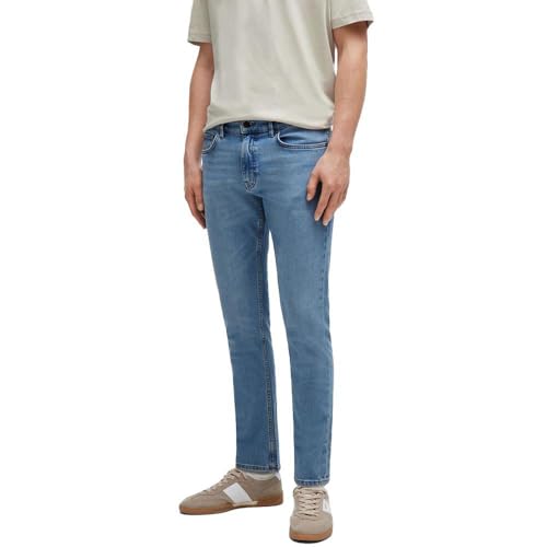 BOSS Herren Delano BC-C Blaue Slim-Fit Jeans aus bequemem Stretch-Denim Blau 32/32 von BOSS