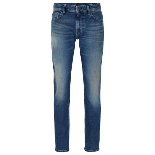 BOSS Herren Delaware BC-C Blaue Slim-Fit Jeans aus bequemem Stretch-Denim Blau 40/34 von BOSS