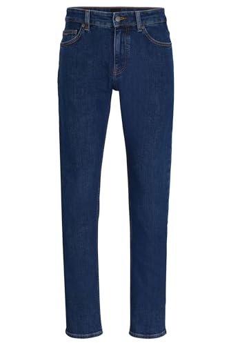 BOSS Herren Delaware BC-C Blaue Slim-Fit Jeans aus bequemem Stretch-Denim Dunkelblau 31/32 von BOSS