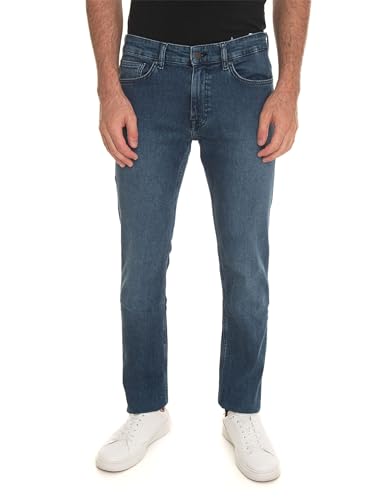 BOSS Herren Delaware BC-C Blaue Slim-Fit Jeans aus bequemem Stretch-Denim Dunkelblau 34/36 von BOSS