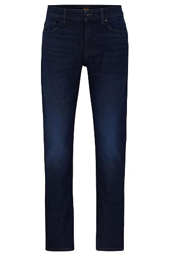 BOSS Herren Delaware BC-C Dunkelblaue Slim-Fit Jeans aus bequemem Stretch-Denim Dunkelblau 35/34 von BOSS