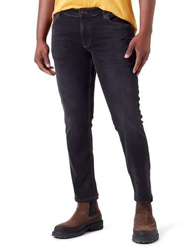 BOSS Herren Delaware BC-C Schwarze Slim-Fit Jeans aus Soft-Motion-Denim Dunkelgrau 32/32 von BOSS